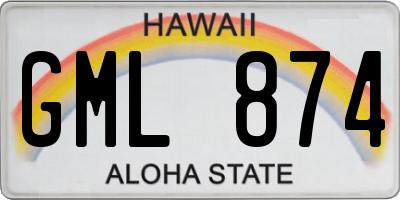 HI license plate GML874