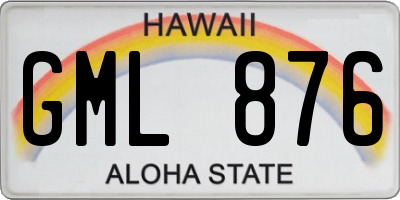 HI license plate GML876
