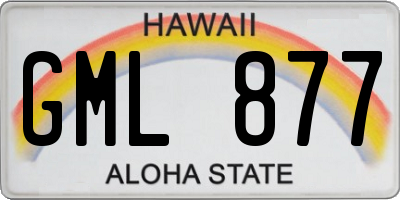 HI license plate GML877