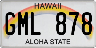 HI license plate GML878
