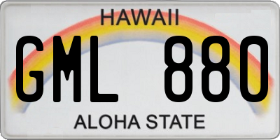 HI license plate GML880