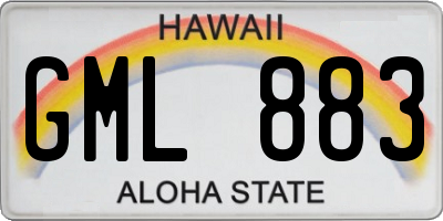 HI license plate GML883