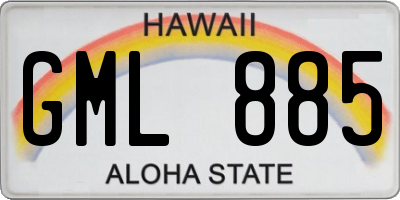 HI license plate GML885