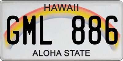 HI license plate GML886