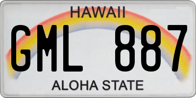 HI license plate GML887