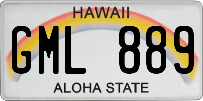 HI license plate GML889