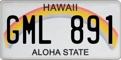 HI license plate GML891