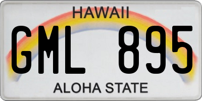 HI license plate GML895