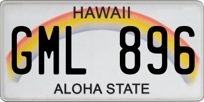 HI license plate GML896