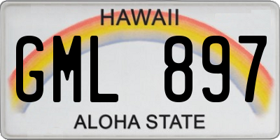 HI license plate GML897