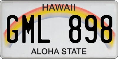 HI license plate GML898