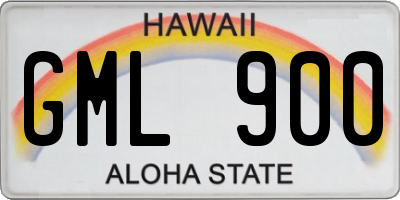 HI license plate GML900
