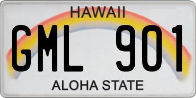 HI license plate GML901