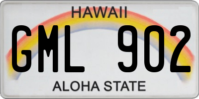 HI license plate GML902