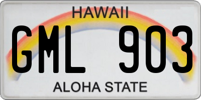 HI license plate GML903