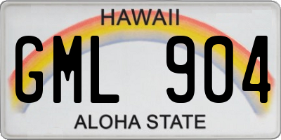 HI license plate GML904