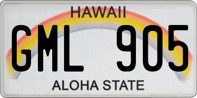 HI license plate GML905