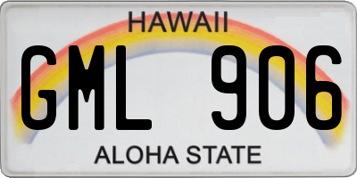 HI license plate GML906
