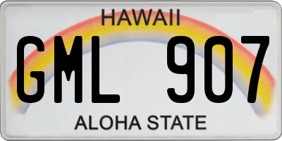 HI license plate GML907