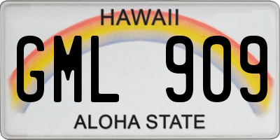 HI license plate GML909