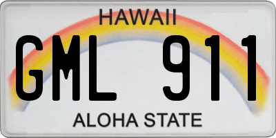 HI license plate GML911