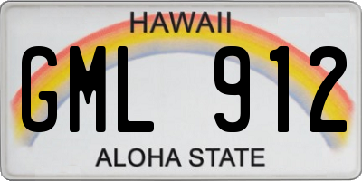 HI license plate GML912