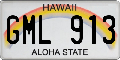 HI license plate GML913