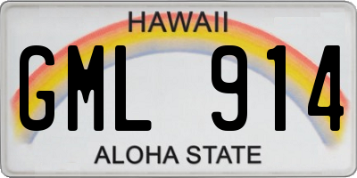 HI license plate GML914