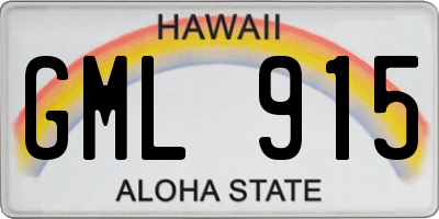 HI license plate GML915