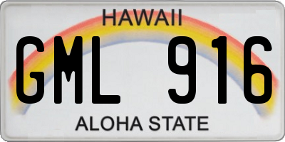 HI license plate GML916
