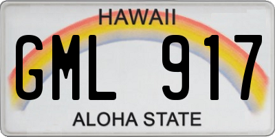 HI license plate GML917