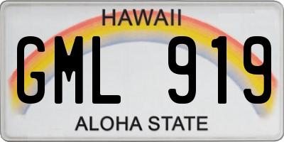 HI license plate GML919