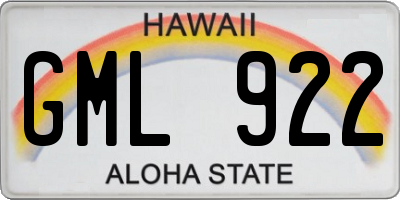 HI license plate GML922