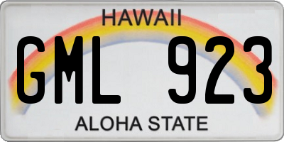 HI license plate GML923
