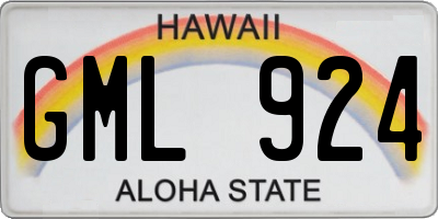 HI license plate GML924