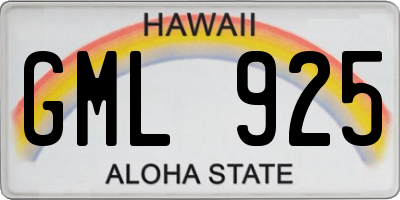HI license plate GML925