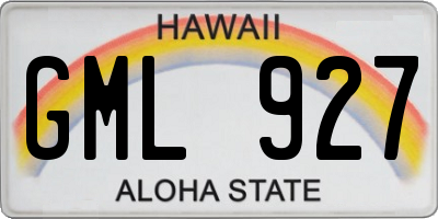 HI license plate GML927