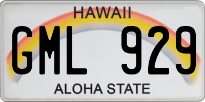 HI license plate GML929