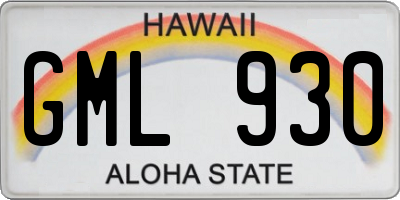 HI license plate GML930