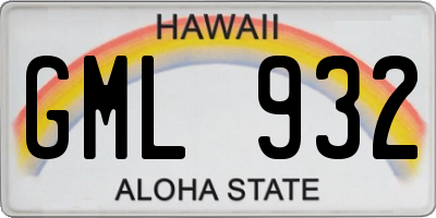 HI license plate GML932