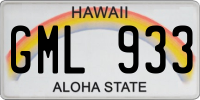 HI license plate GML933
