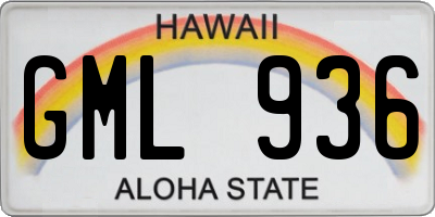 HI license plate GML936