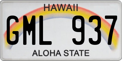 HI license plate GML937