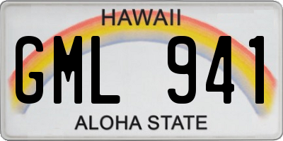 HI license plate GML941