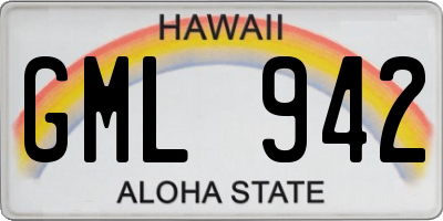 HI license plate GML942
