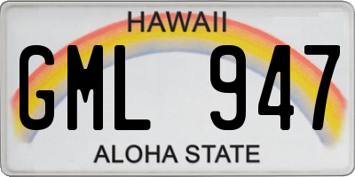 HI license plate GML947