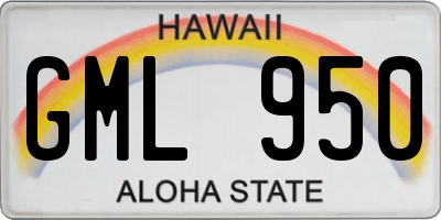 HI license plate GML950