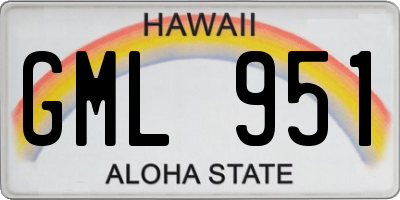 HI license plate GML951