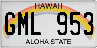 HI license plate GML953