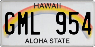 HI license plate GML954